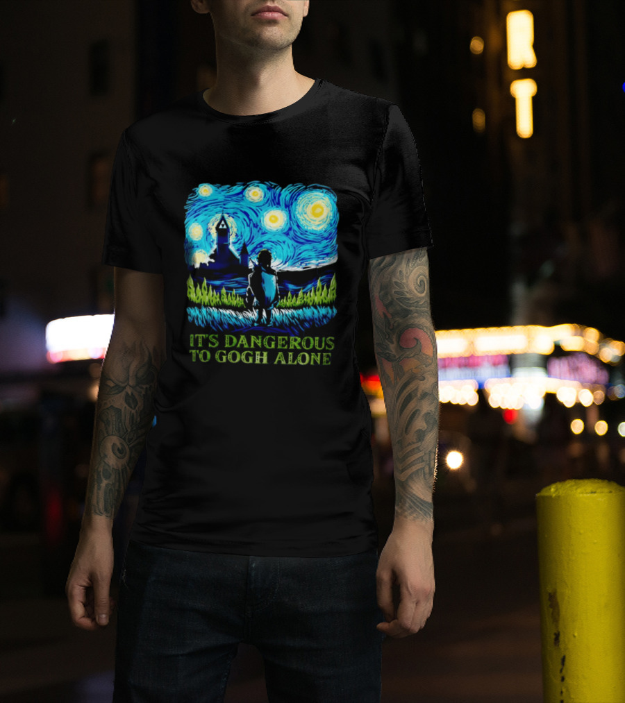 The Legend Of Zelda It's Dangerous To Gogh Alone Starry Night Link Standing T-Shirt