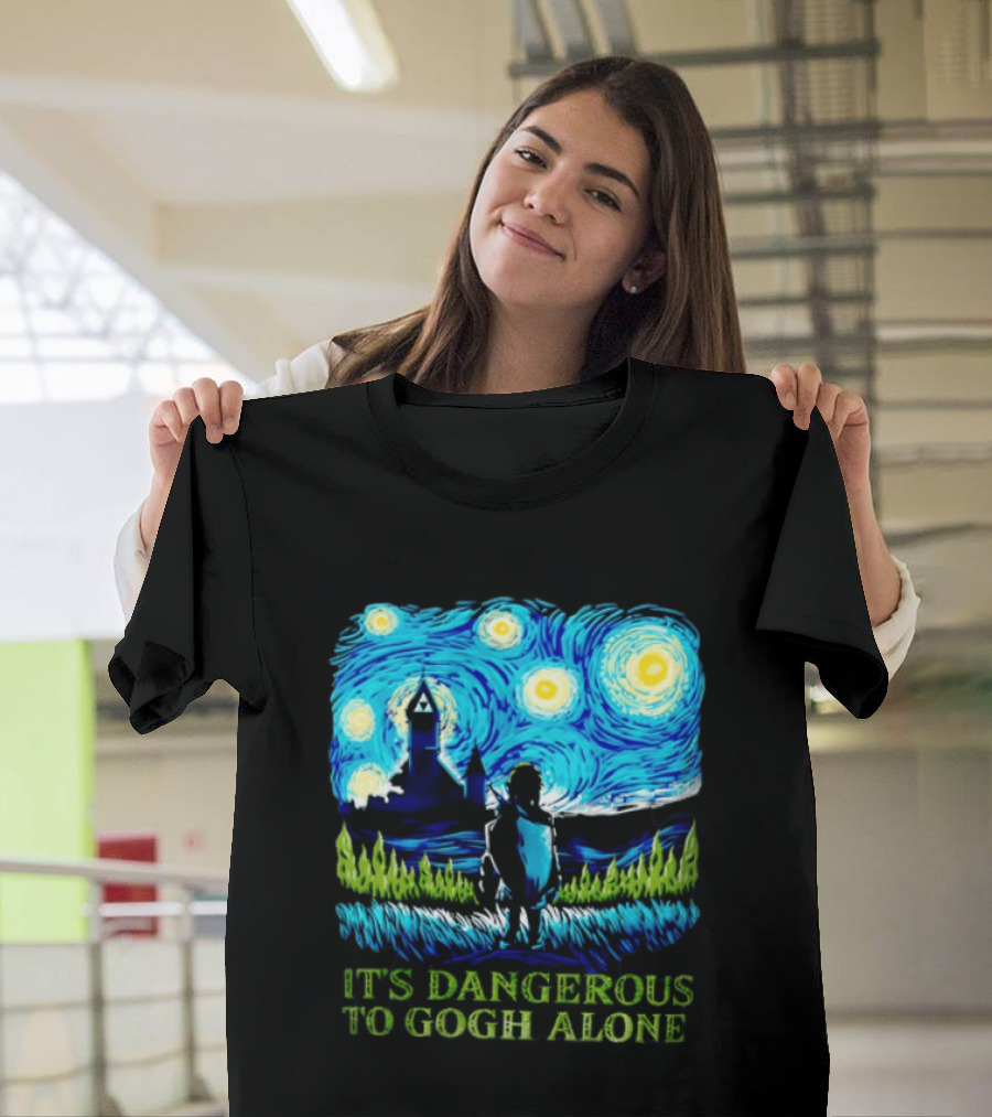 The Legend Of Zelda It's Dangerous To Gogh Alone Starry Night Link Standing T-Shirt