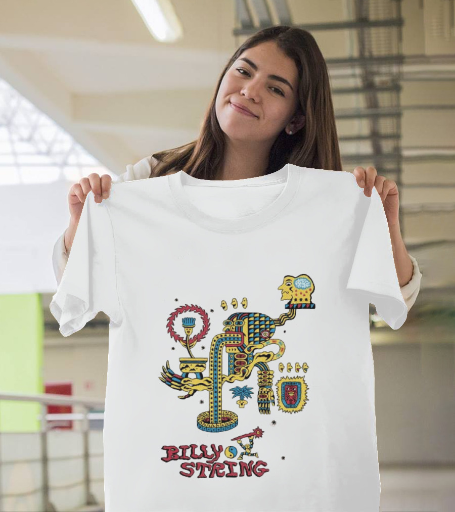 Billy Strings Store Surreal Psychedelic Art With Abstract Face And Colorful T-Shirt