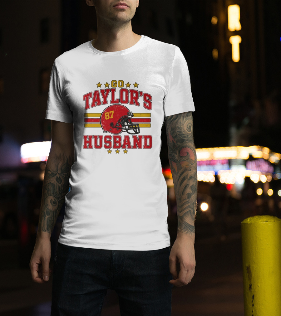 Go Taylor's Husband Football Helmet 87 Stars T-Shirt