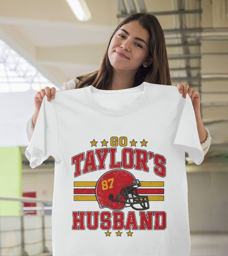 Go Taylor's Husband Football Helmet 87 Stars T-Shirt