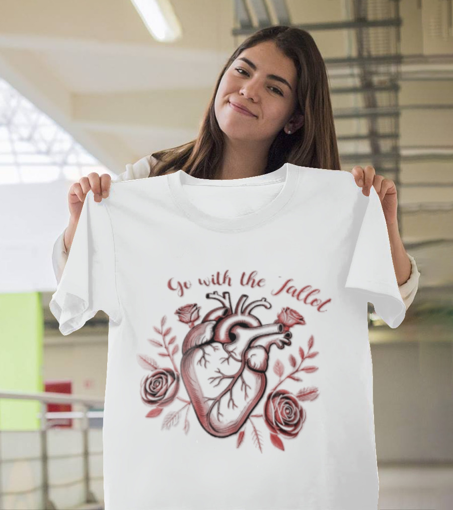 Go With The Fallot Anatomical Heart Rose Surround T-Shirt