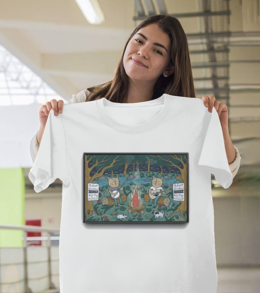 The Avett Brothers Vienna VA Tour 9 18 2026 Cats Playing Instruments By Campfire T-Shirt