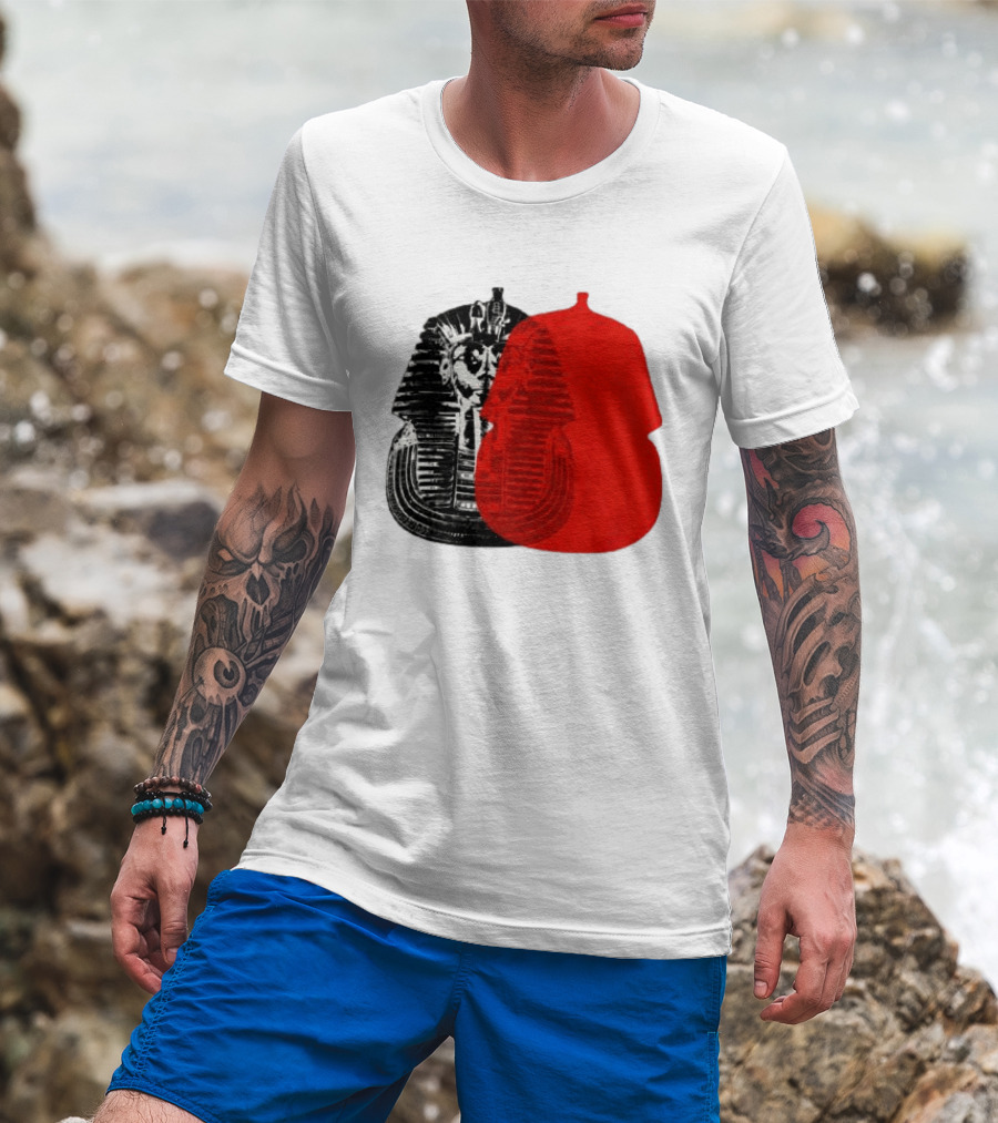 Pyramids Half Marathon Store The Tut Edit Egyptian Pharaoh Mask T-Shirt
