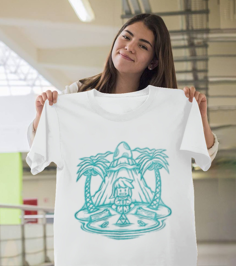 Stranded In A Dream Island Palms Tropical Scene T-Shirt