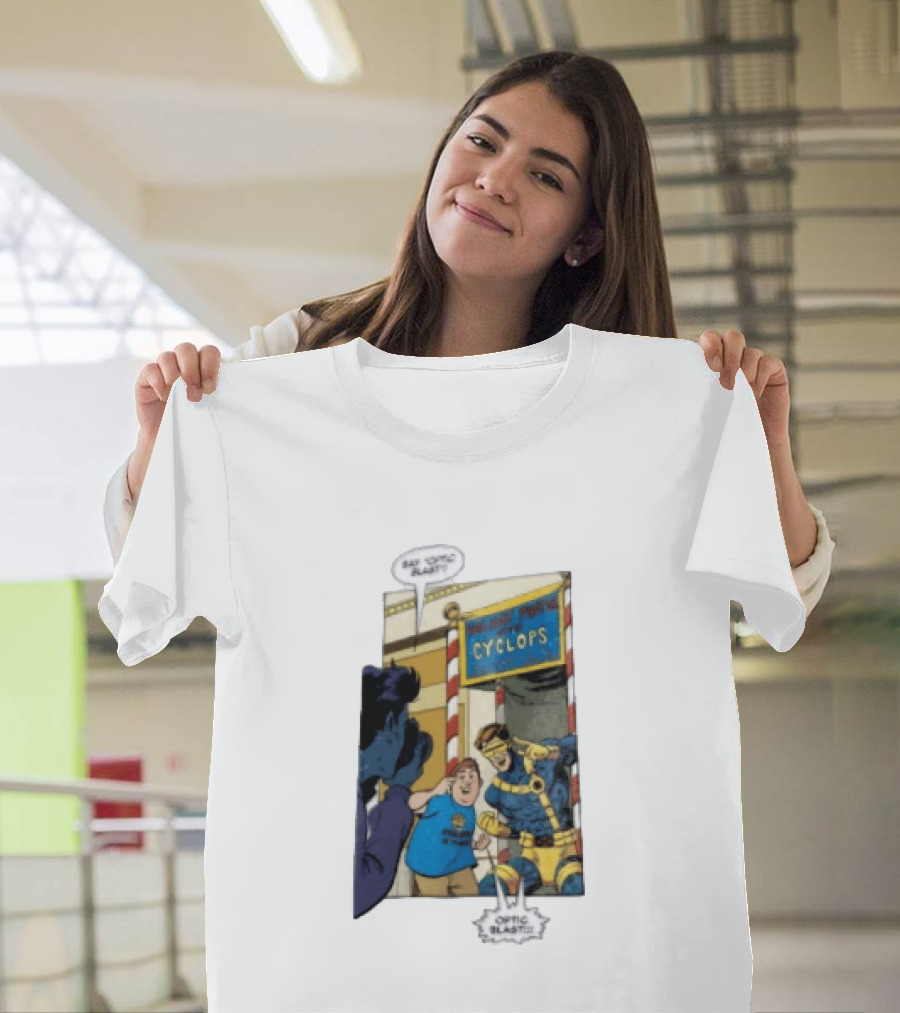 Cyclops Optic Blast Pose Comic Panel Marvel X Men Humor T-Shirt