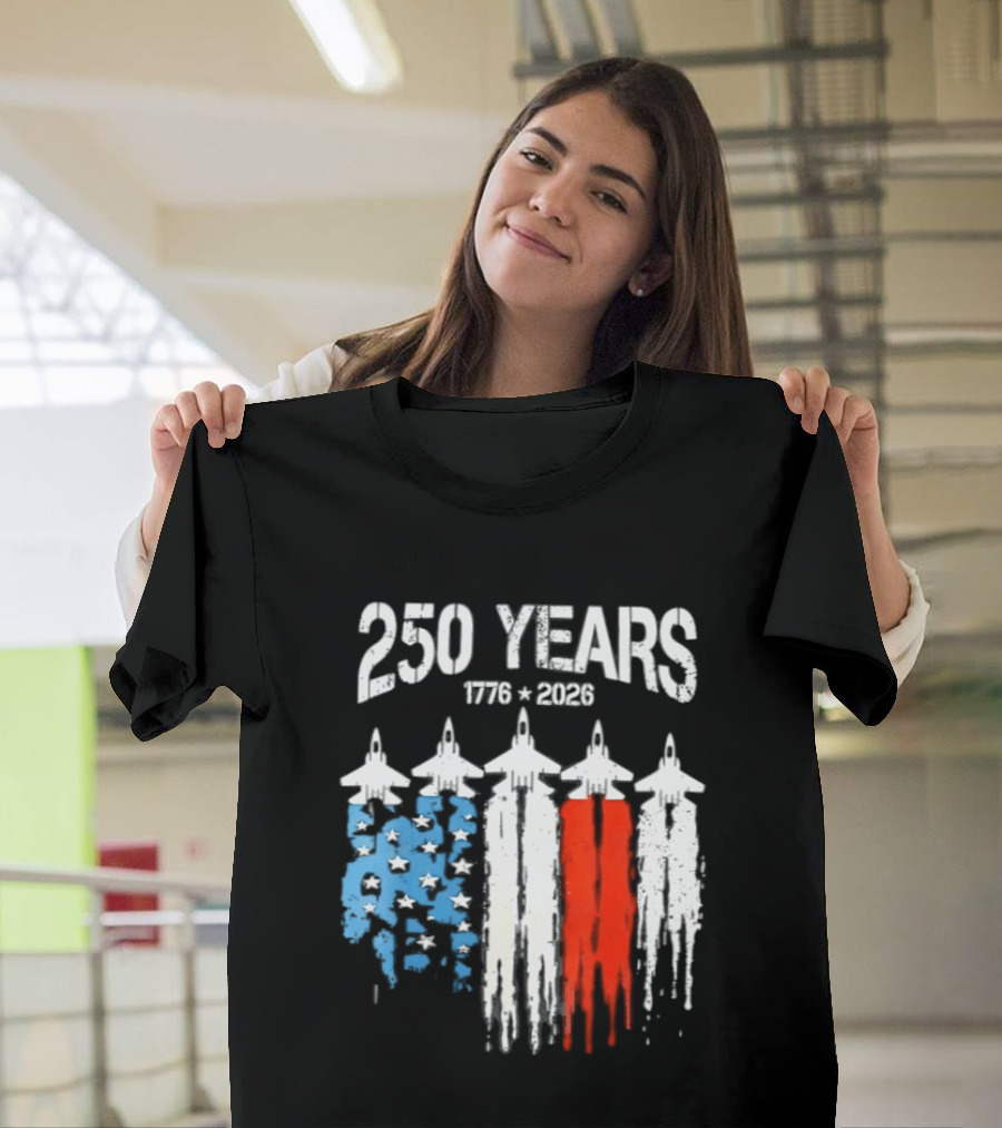 250 Years 1776 2026 Jet Stars And Stripes Anniversary T-Shirt