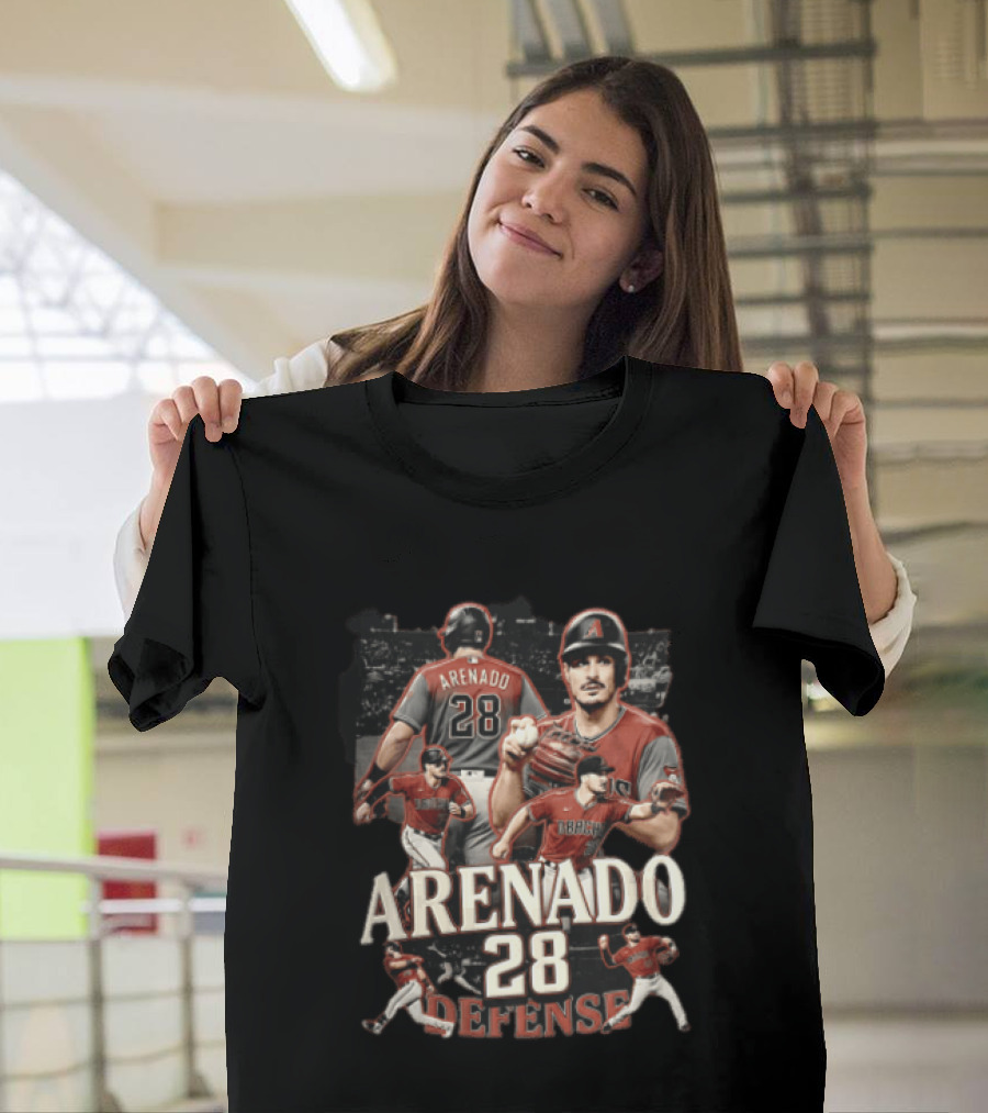 Arizona Diamondbacks Arenado Defense 28 Baseball Player Collage T-Shirt