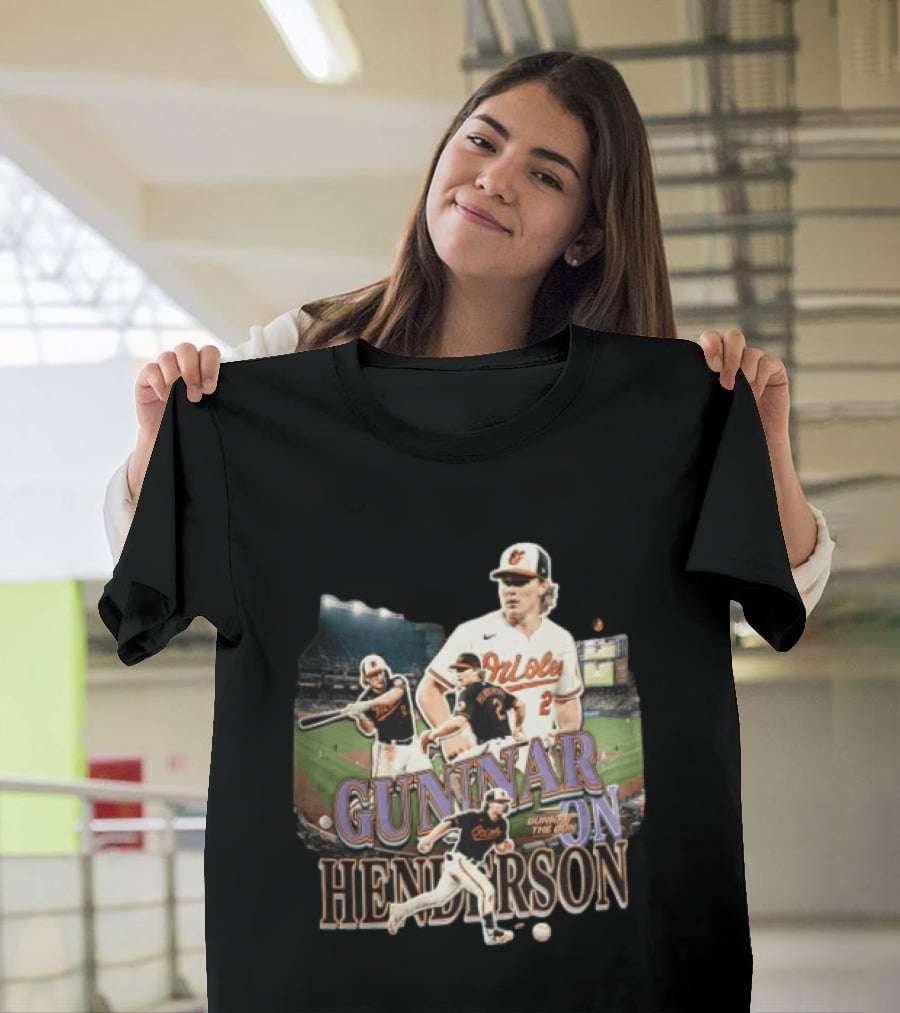 Baltimore Orioles Gunnar Henderson The Gun Baseball Player Action Shots T-Shirt