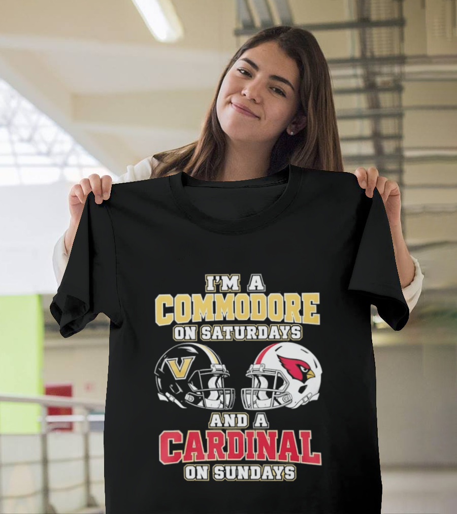 I'm A Commodore On Saturdays And A Cardinal On Sundays Football Helmets T-Shirt