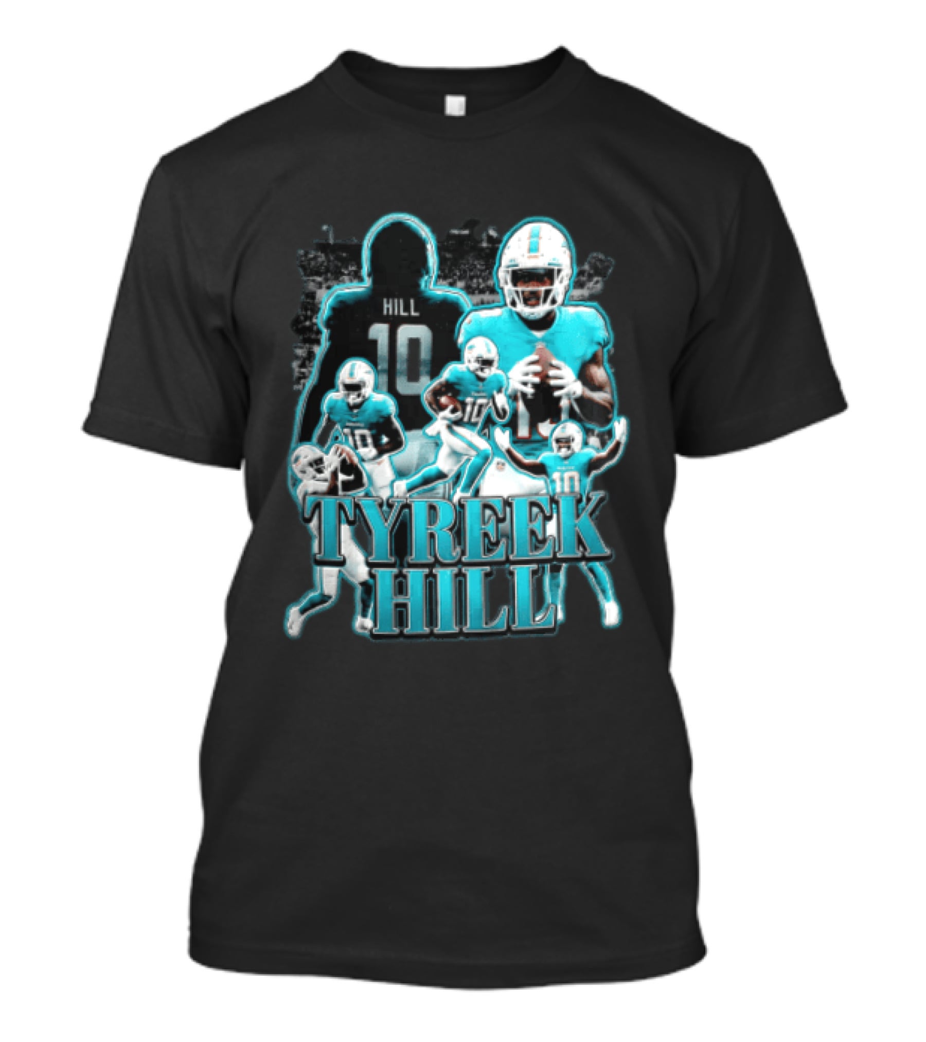 Tyreek Hill Miami Dolphins Football Player Multiple Action Poses T-Shirt