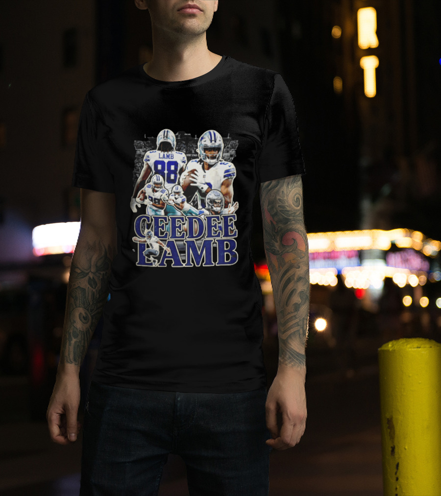 Dallas Cowboys Ceedee Lamb 88 NFL Football Multiple Action Poses T-Shirt