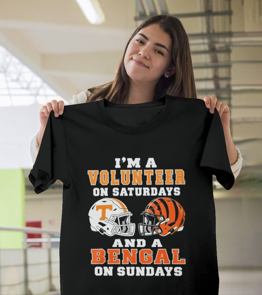 Volunteer On Saturdays Bengal On Sundays Football Helmets T-Shirt