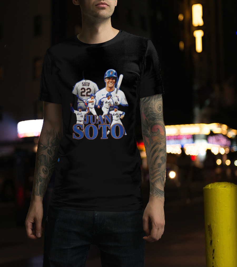 New York Mets Juan Soto 22 Baseball Player Collage T-Shirt