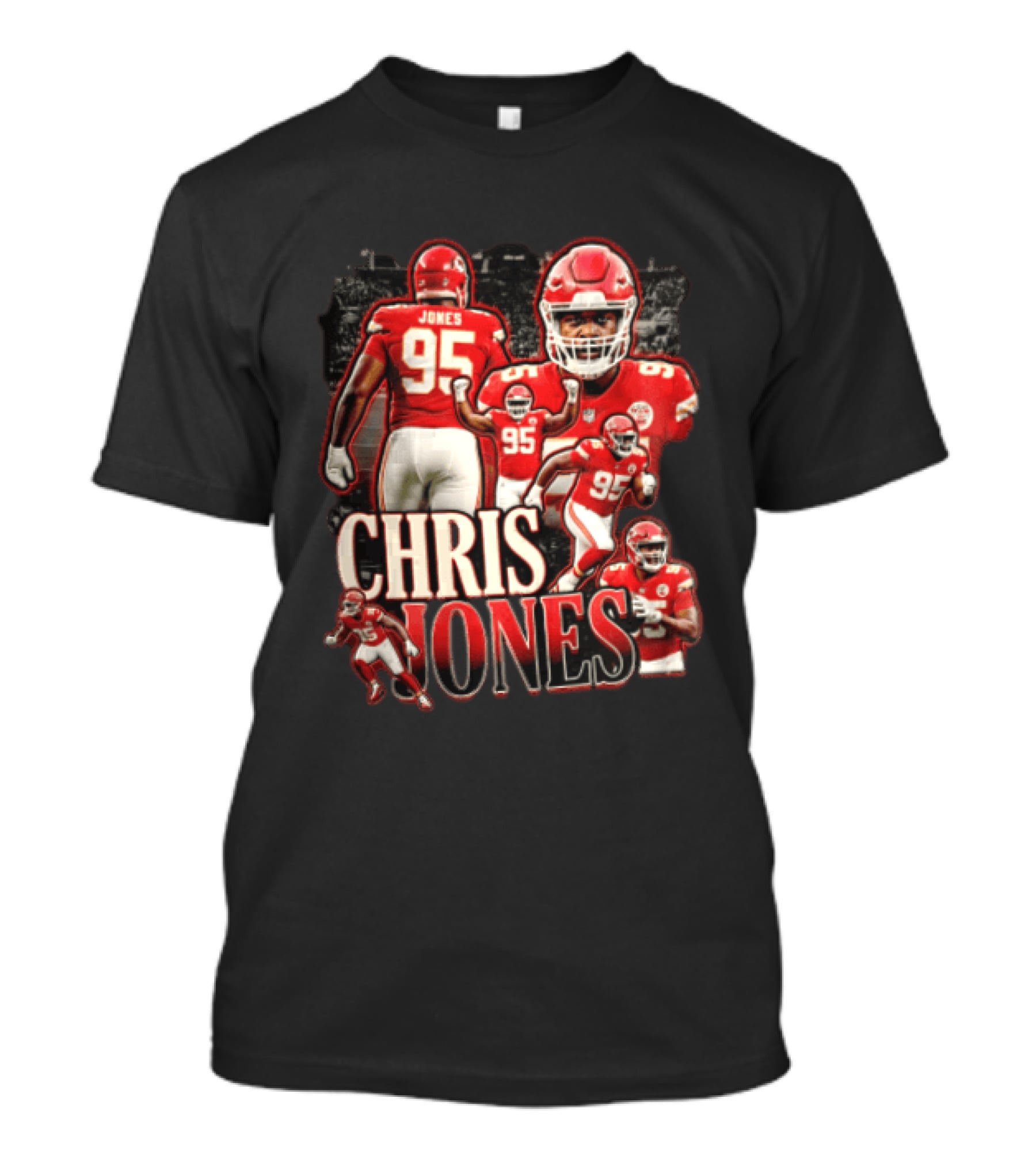 Kansas City Chiefs Chris Jones Football Player 95 Multiple Action Poses T-Shirt