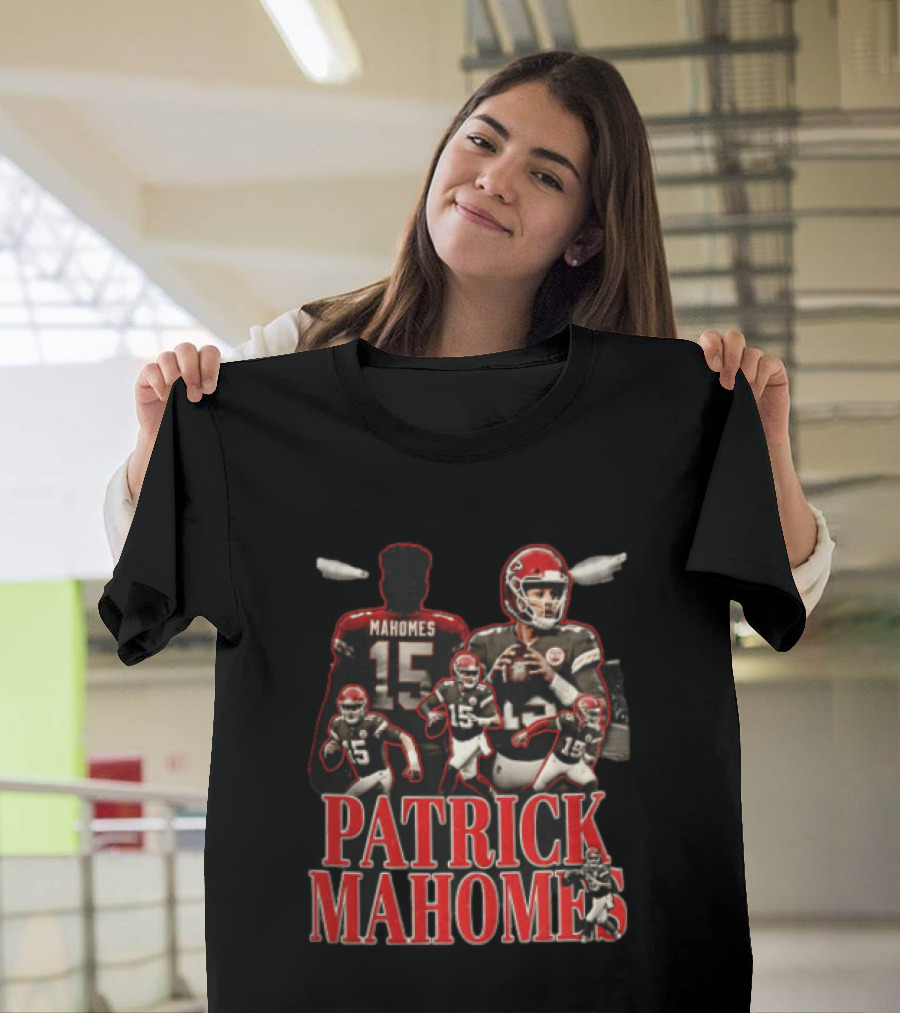 Kansas City Chiefs Patrick Mahomes Vintage Football Player Collage T-Shirt