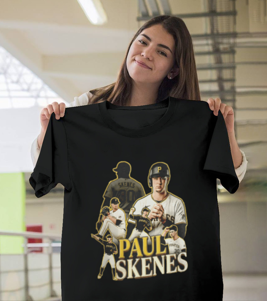 Pittsburgh Pirates Paul Skenes Jersey Pitching Fielding Action T-Shirt