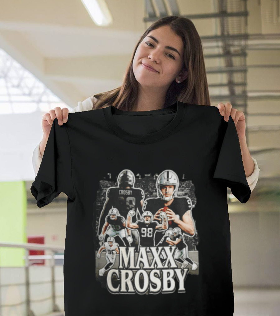 Las Vegas Raiders Maxx Crosby Multiple Action Poses Football Player T-Shirt