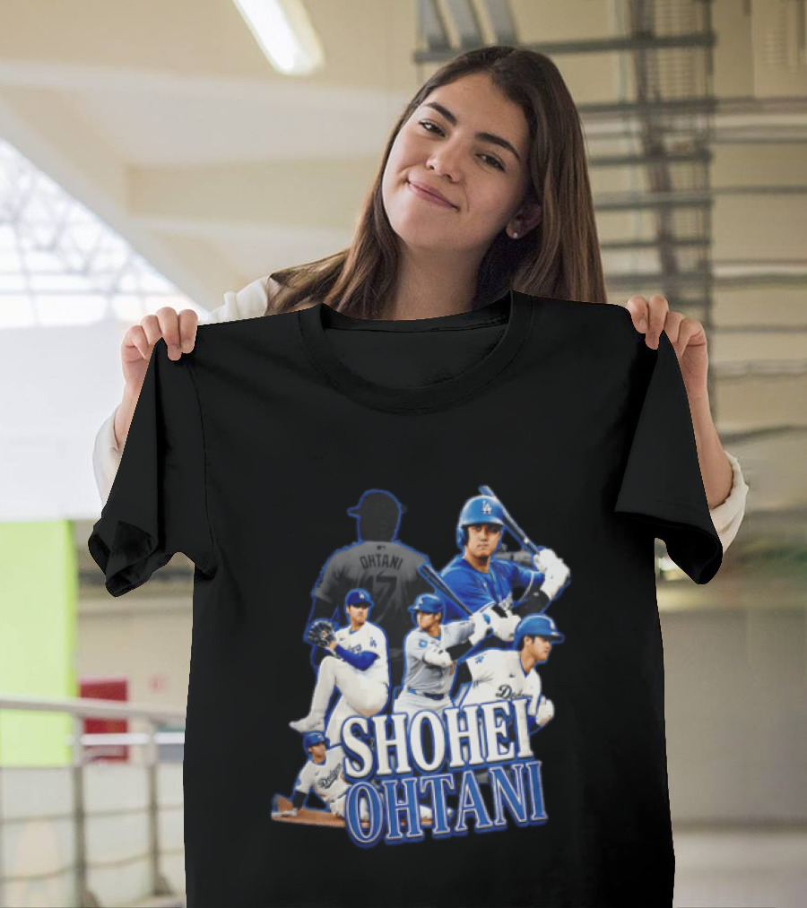 Los Angeles Dodgers Shohei Ohtani Baseball Player Collage T-Shirt