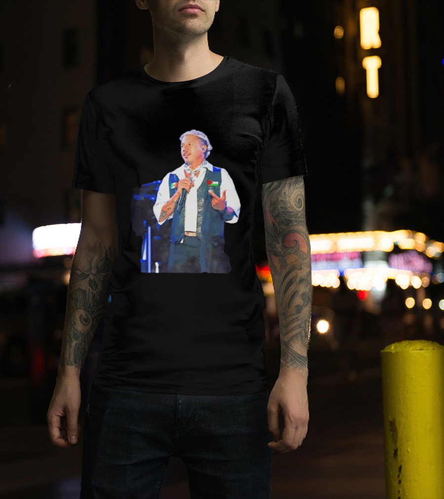 Macklemore Live Performance Vest With Flag Patches T-Shirt