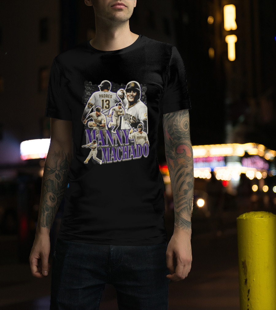Manny Machado San Diego Padres MLB Baseball Star Player Collage T-Shirt