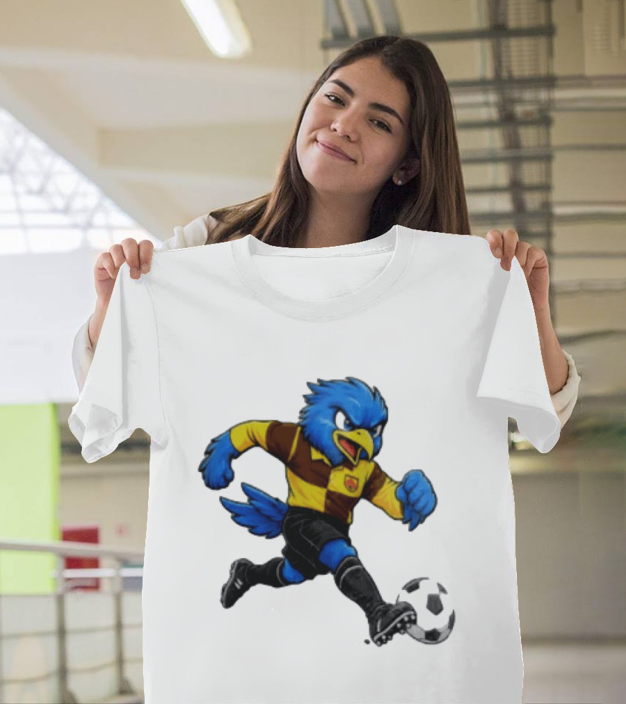 Cardiff Riverside Football Bluebird Mascot Soccer Player T-Shirt