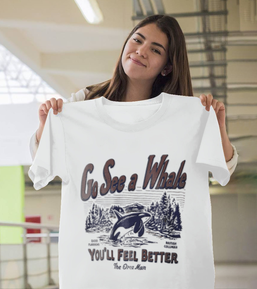 Go See A Whale You'll Feel Better Orca Jumping Forest Scene T-Shirt