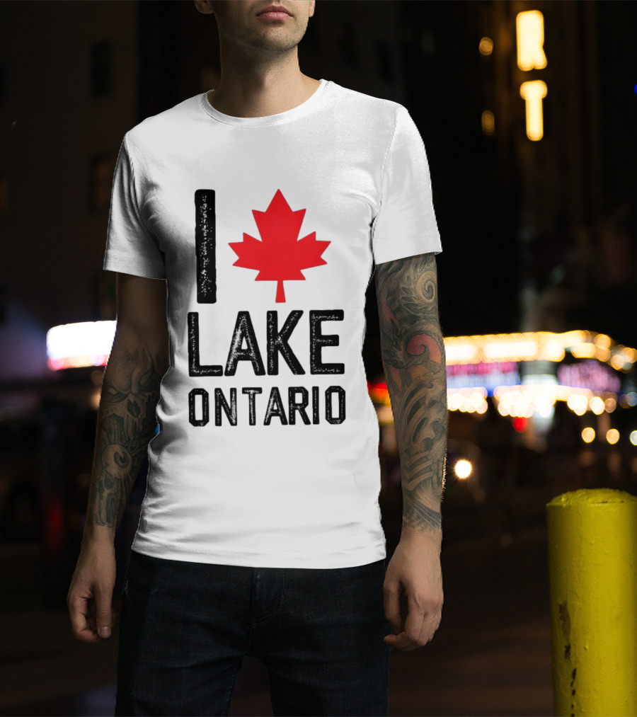 I Love Lake Ontario Maple Leaf Canada T-Shirt