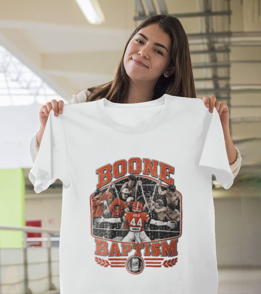 Boone Baptism Kolb Douglas Football Players Spraying Beer Celebration T-Shirt