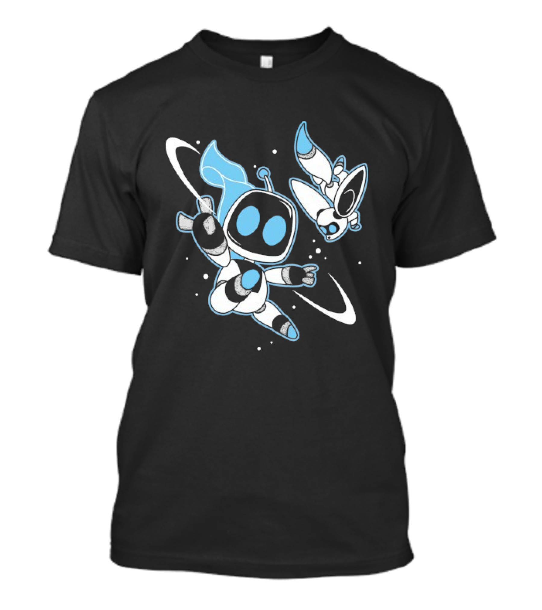 Astro Bot Bots In Space Adventure With Robots Floating In Space T-Shirt