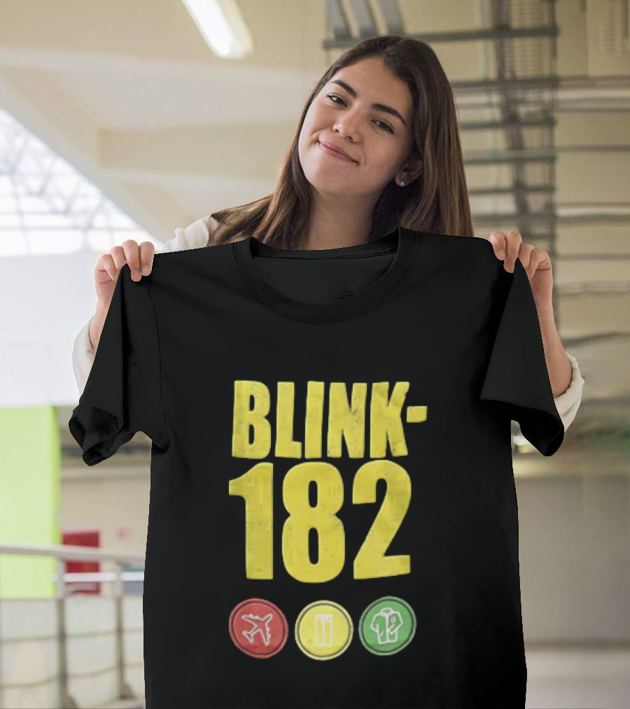 Blink 182 Yellow Airplane Glass T-Shirt