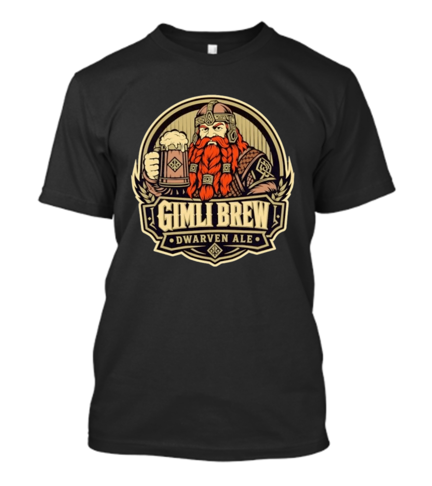 Gimli Brew Dwarven Ale Beer Mythical Fantasy Adventure T-Shirt