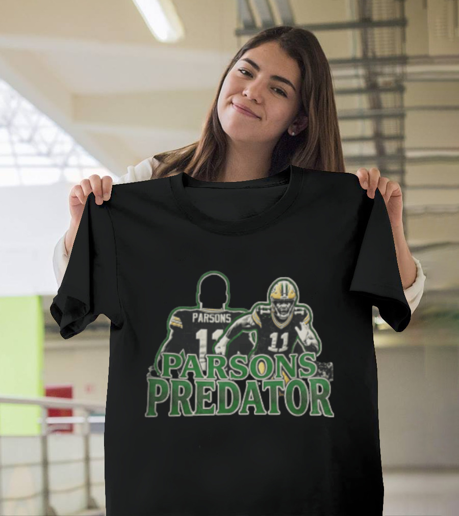 Green Bay Packers Parsons Predator Football Player Running T-Shirt