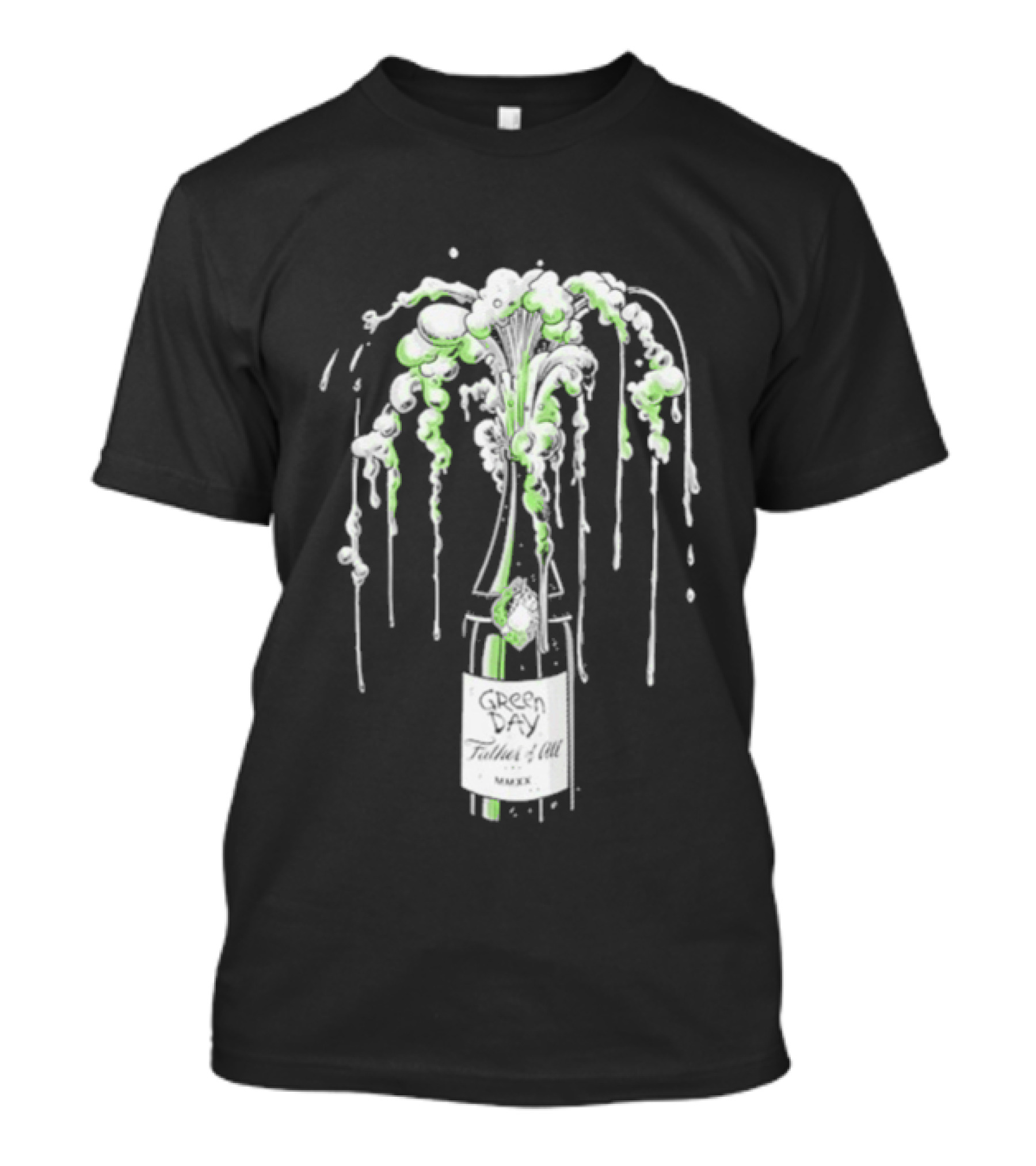 Green Day Father Of All Champagne Unicorn Bottle Burst T-Shirt