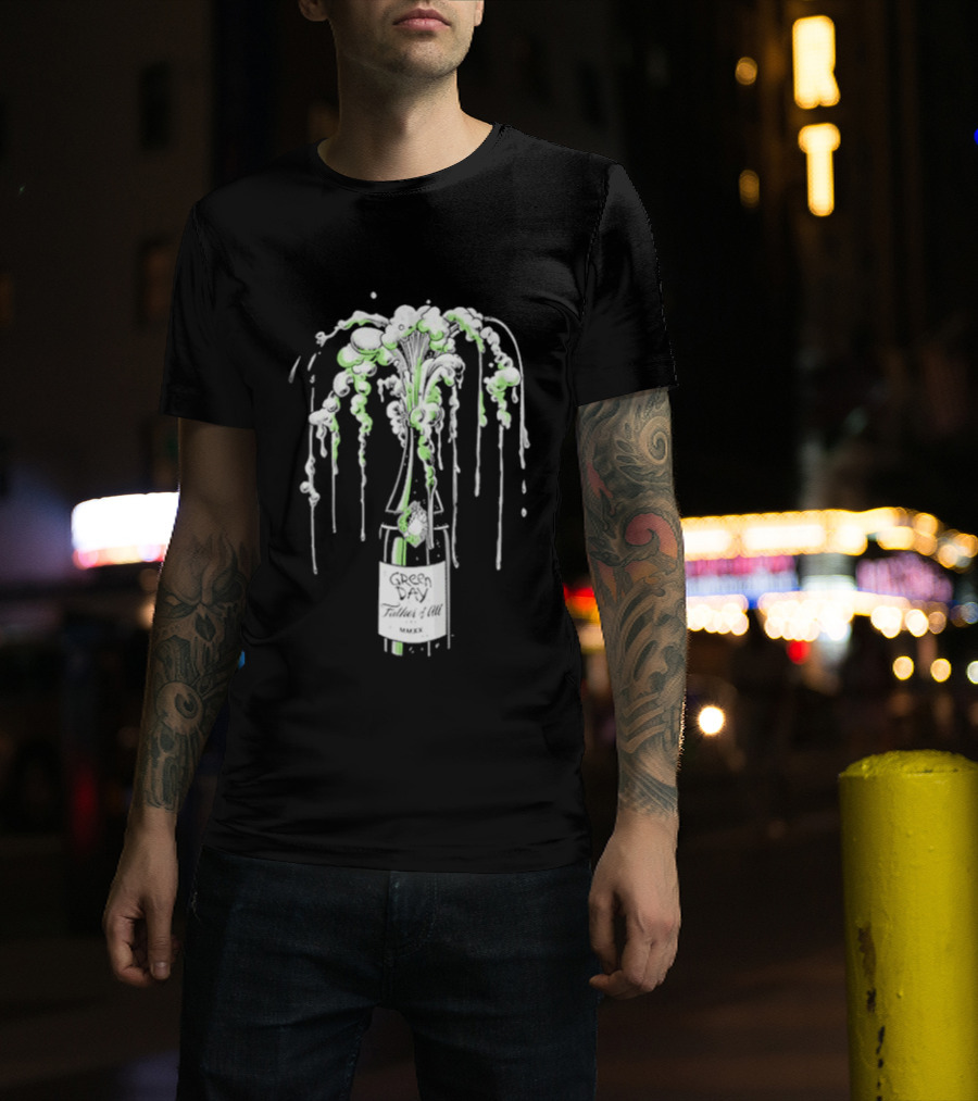 Green Day Father Of All Champagne Unicorn Bottle Burst T-Shirt