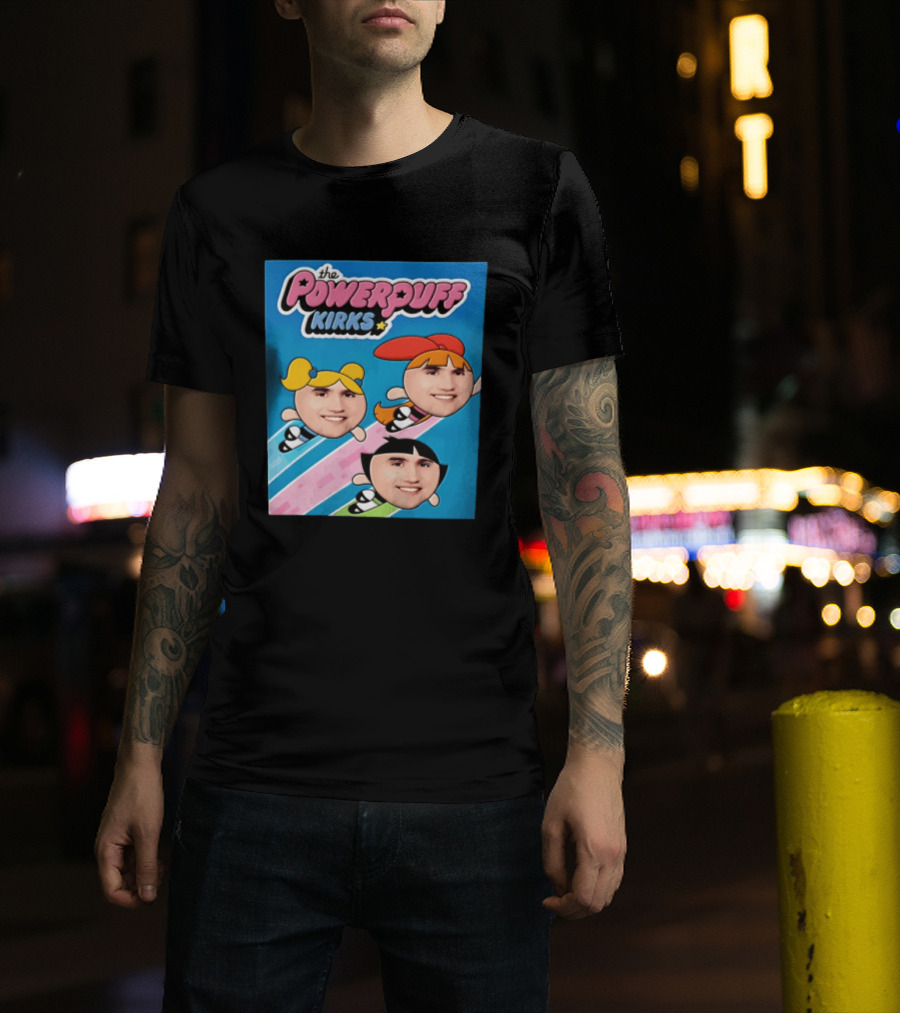 The Powerpuff Kirks Cartoon Characters Flying Faces T-Shirt