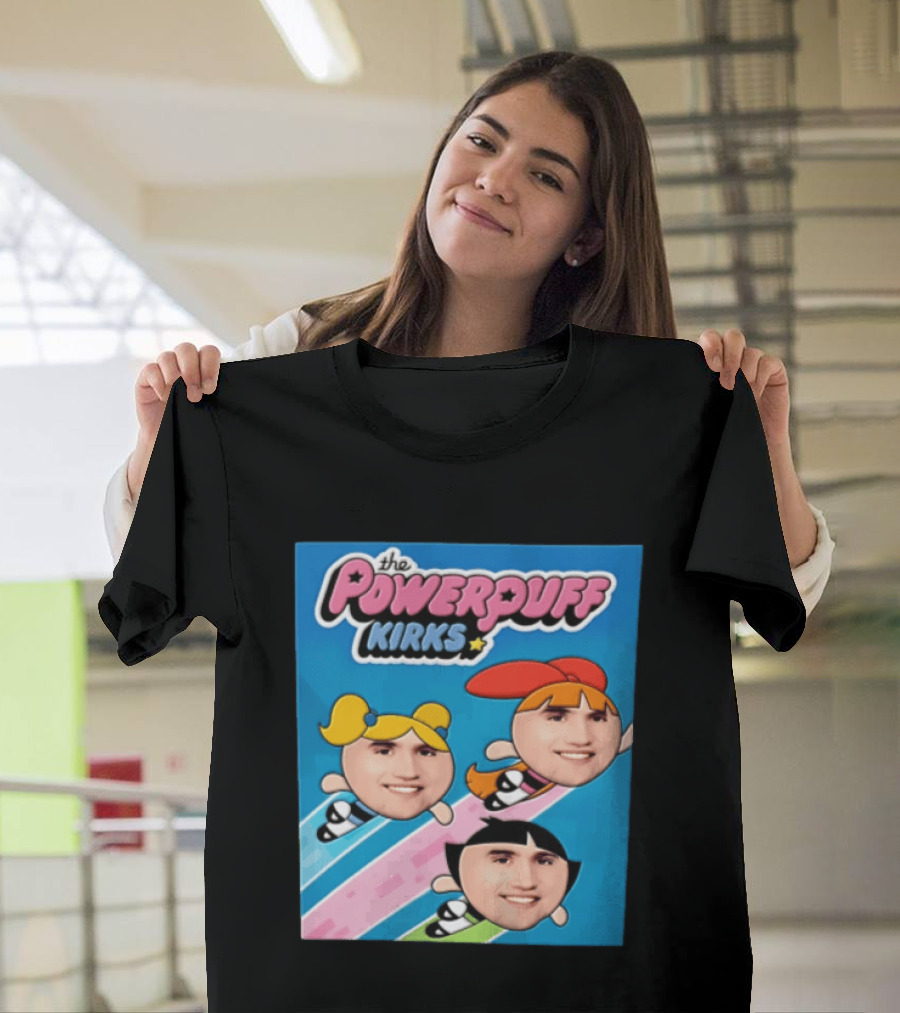 The Powerpuff Kirks Cartoon Characters Flying Faces T-Shirt