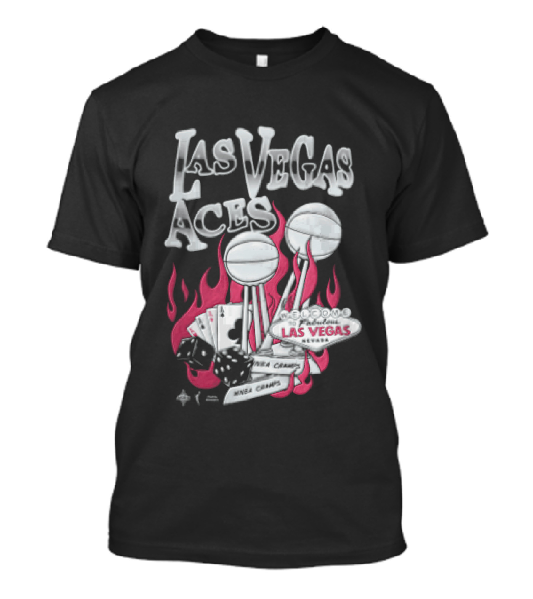 Las Vegas Aces Twice As Hot Dice And Flaming Cards T-Shirt