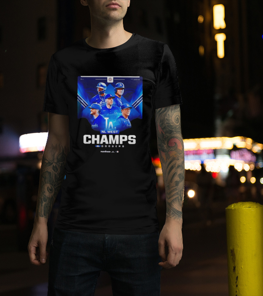 Los Angeles Dodgers NL West Champs 2026 Postseason Player Collage T-Shirt
