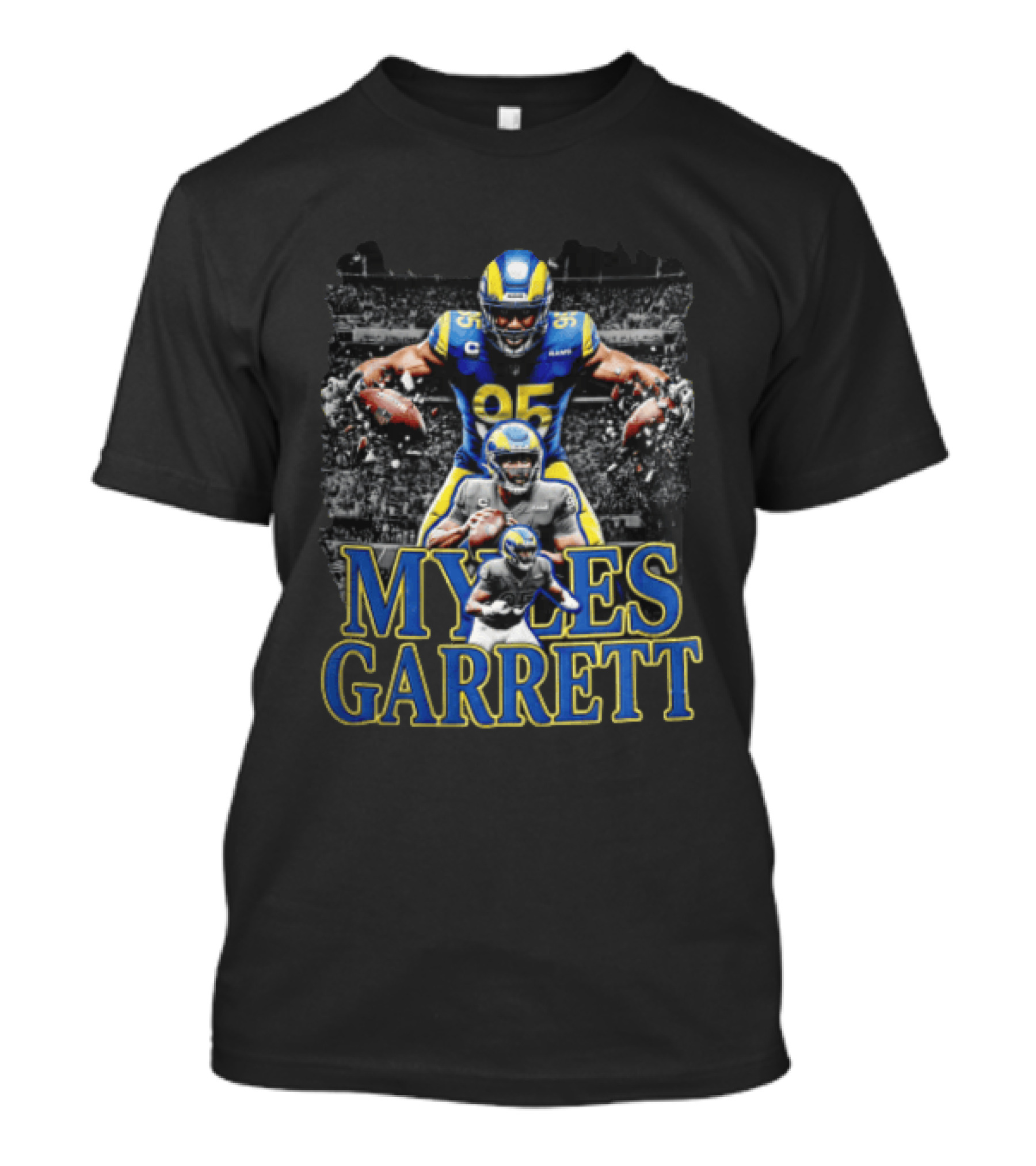 Los Angeles Rams Myles Garrett Football Player Collage Three Poses T-Shirt
