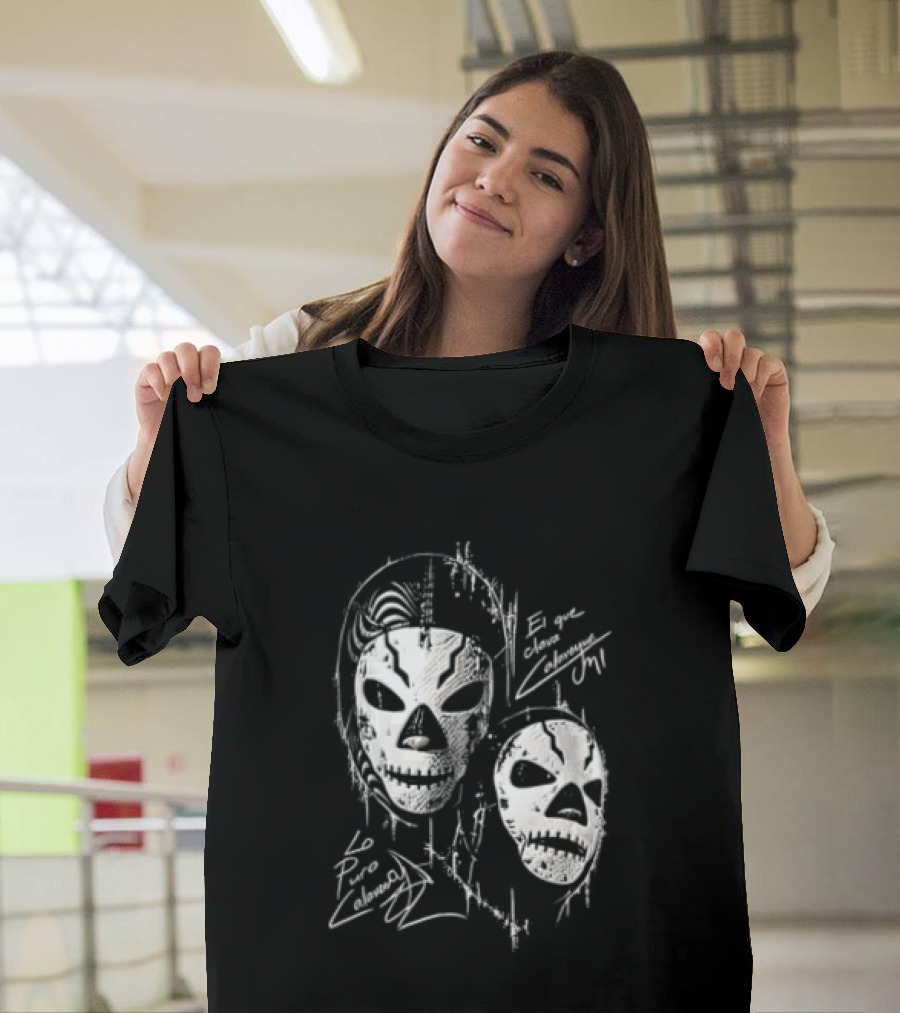 El Que Clava Calavera Mi Lo Puro Calavera Lucha Libre Skull Masks T-Shirt