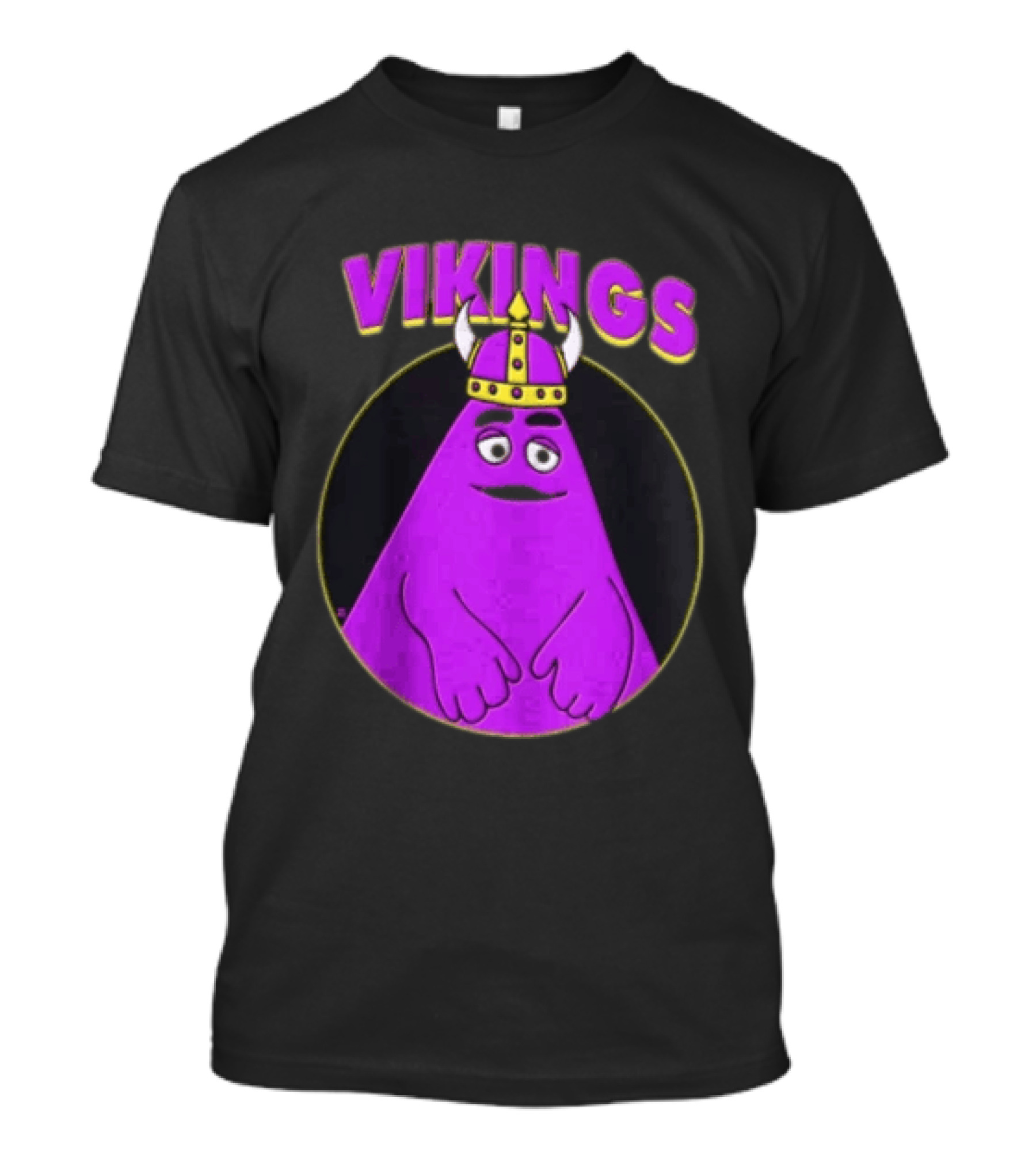 Vikings Purple Character With Horned Helmet T-Shirt
