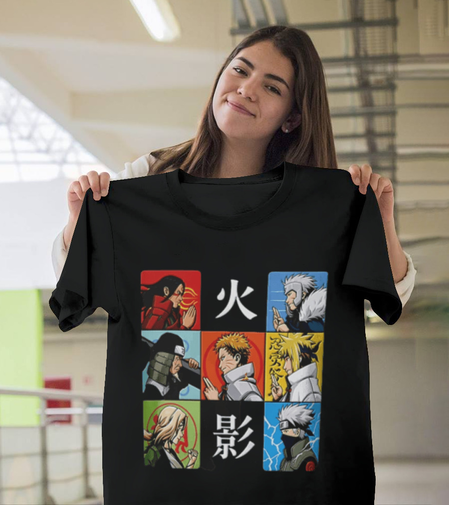 Naruto Leaf Village Hokage Characters Japanese T-Shirt