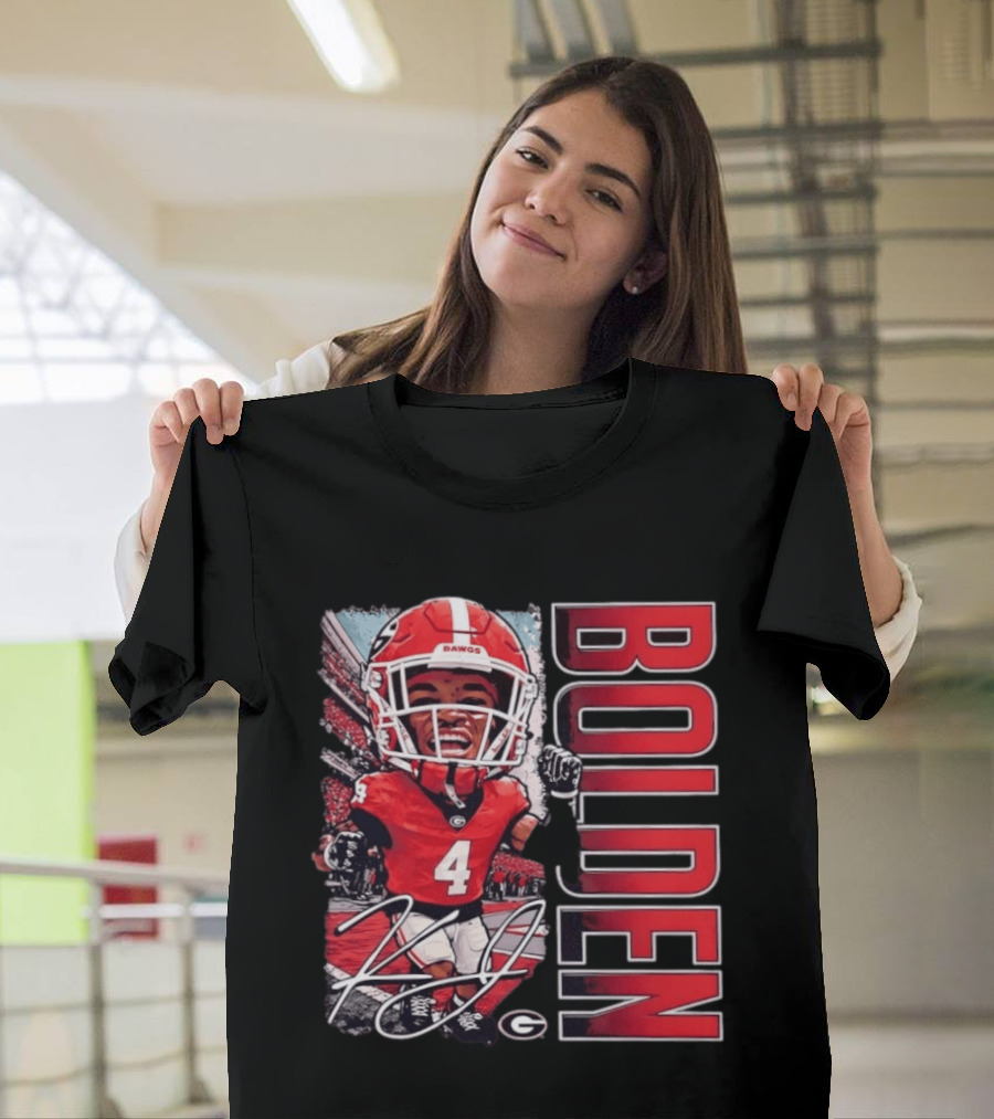 Georgia Bulldogs Football KJ Bolden No 4 Bobble Head Caricature T-Shirt
