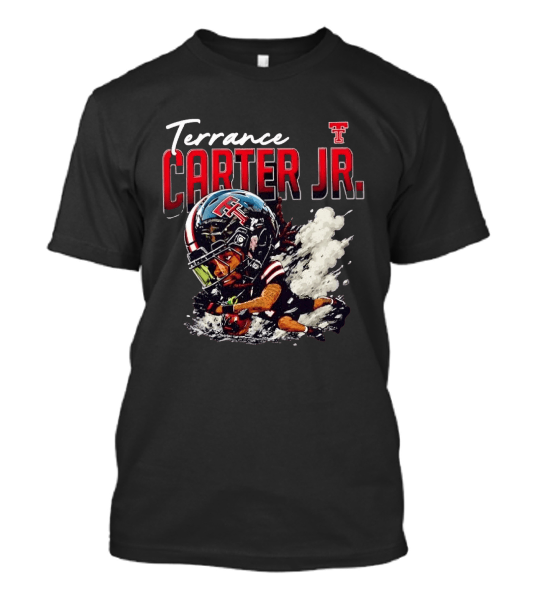 Terrance Carter Jr Texas Tech Red Raiders NCAA Football Bobblehead Caricature T-Shirt