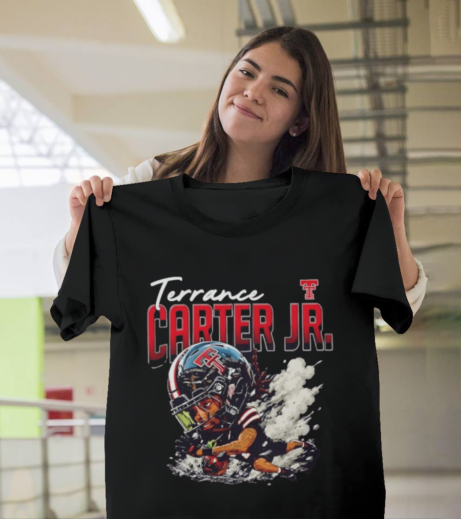 Terrance Carter Jr Texas Tech Red Raiders NCAA Football Bobblehead Caricature T-Shirt