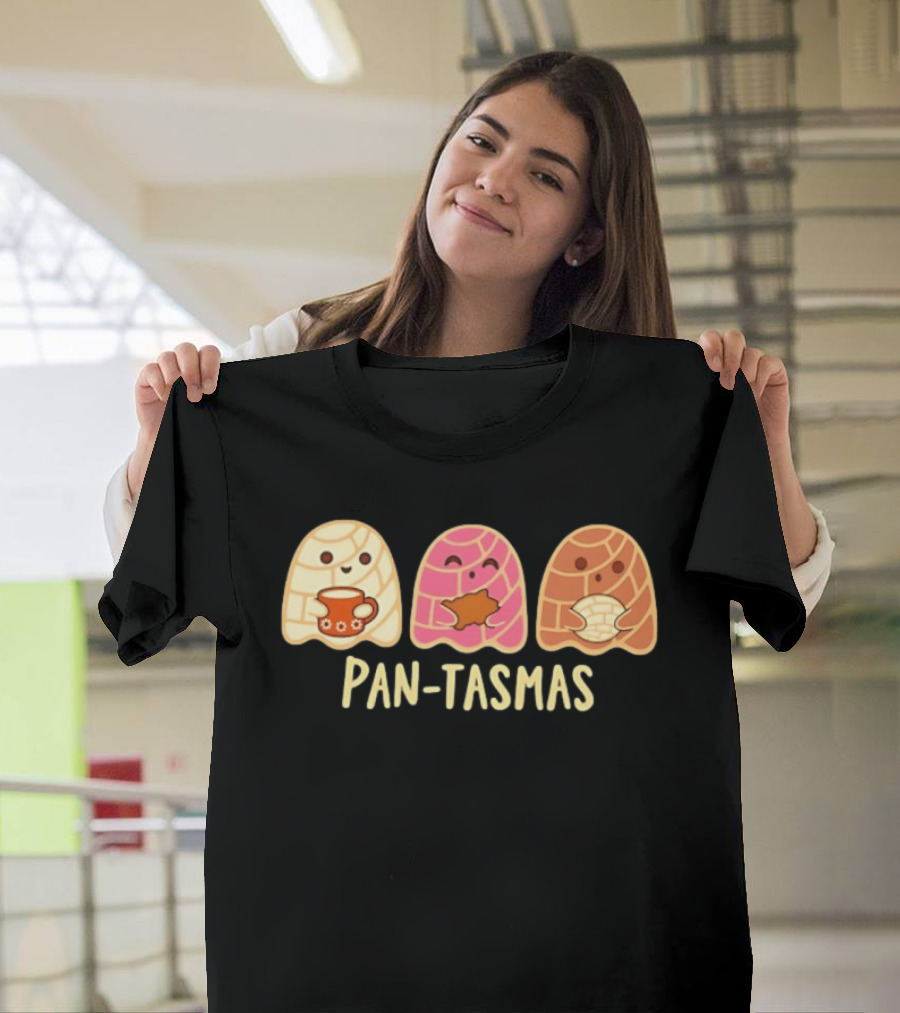 Pan Tasmas Concha Bread Cartoon Characters T-Shirt