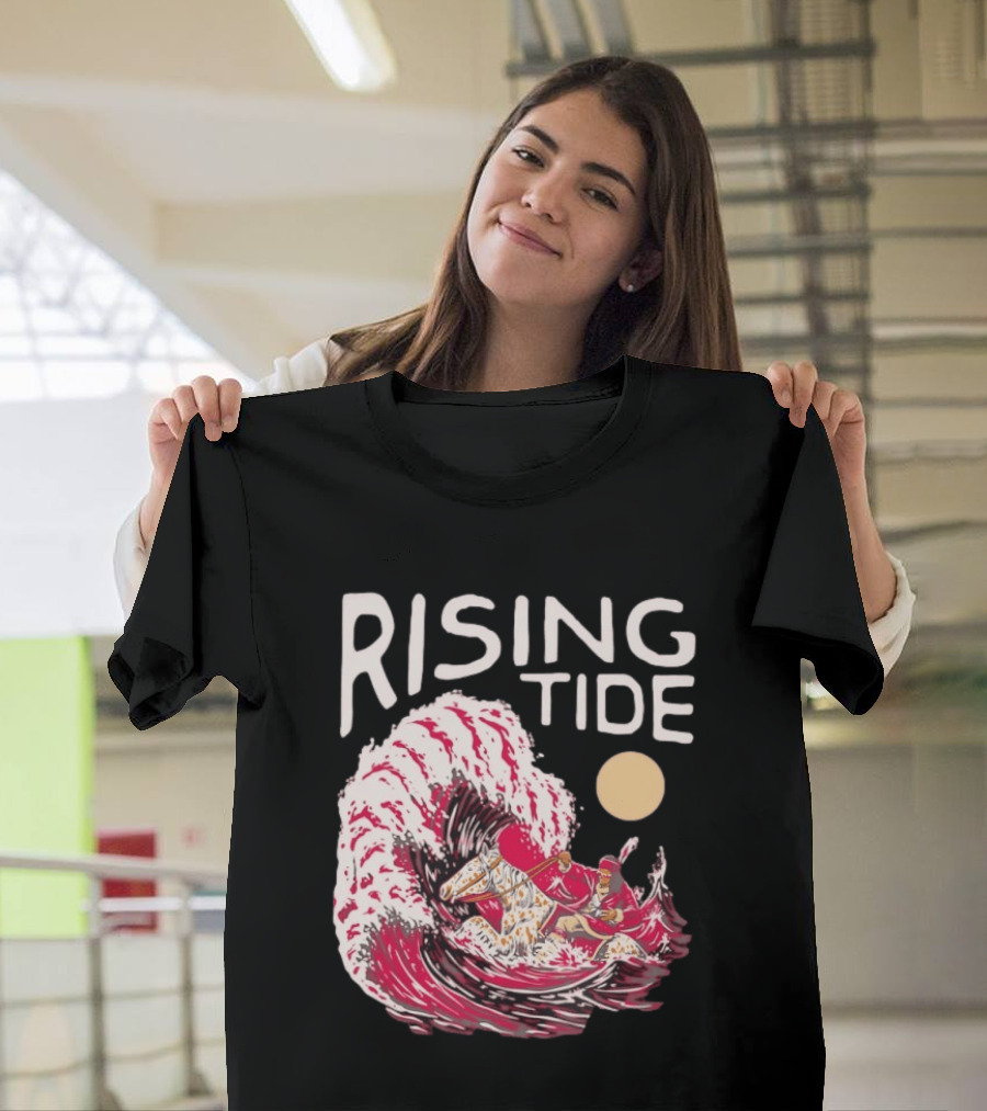 Rising Tide The Great Wave Off Kanagawa Samurai Rider T-Shirt