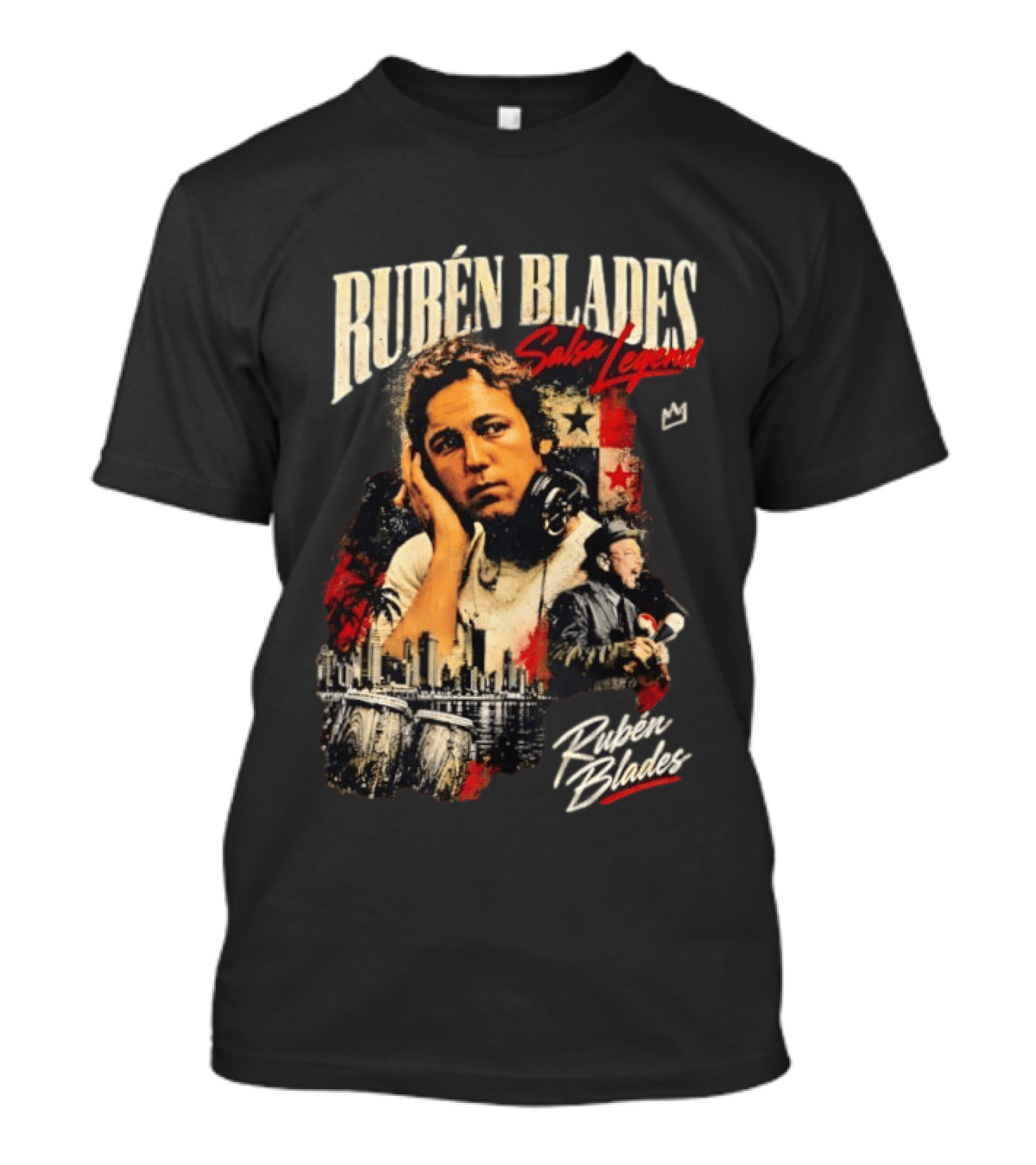 Rubén Blades Salsa Legend Panama City Skyline Musical Legacy T-Shirt