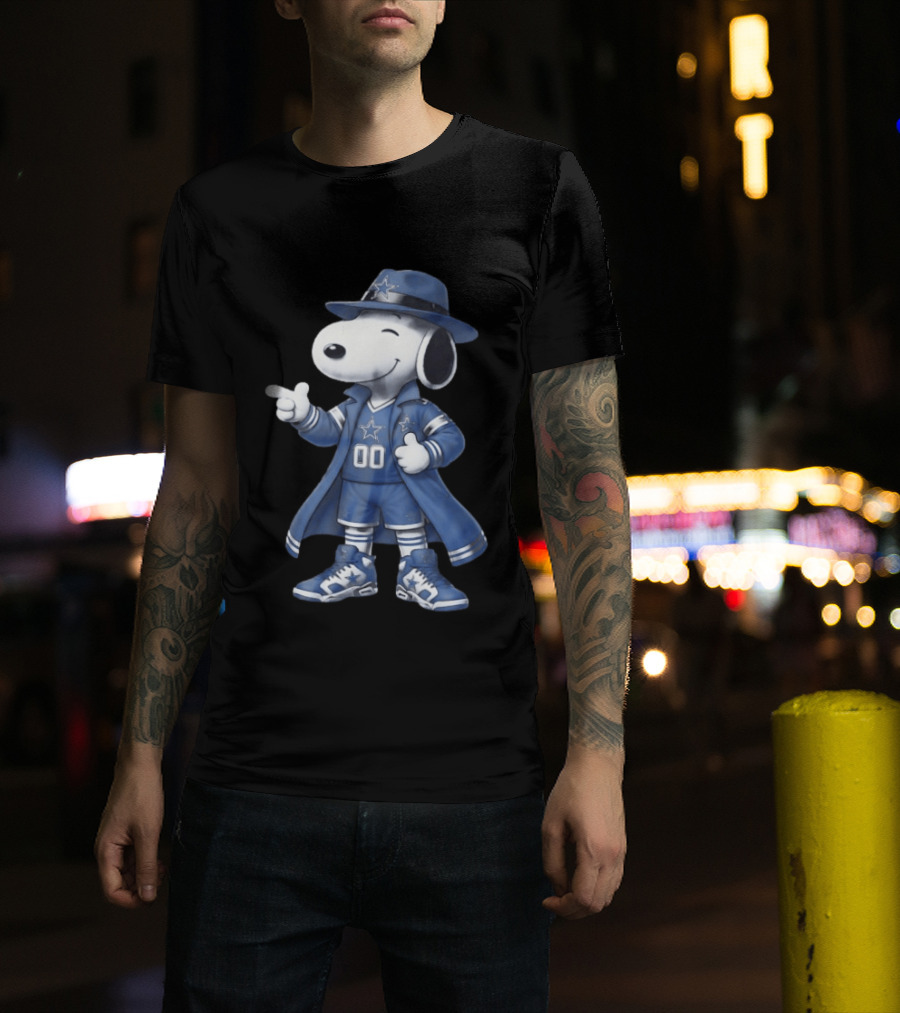 Snoopy Dallas Cowboys 00 Jersey Peanuts Character NFL Team Fan T-Shirt